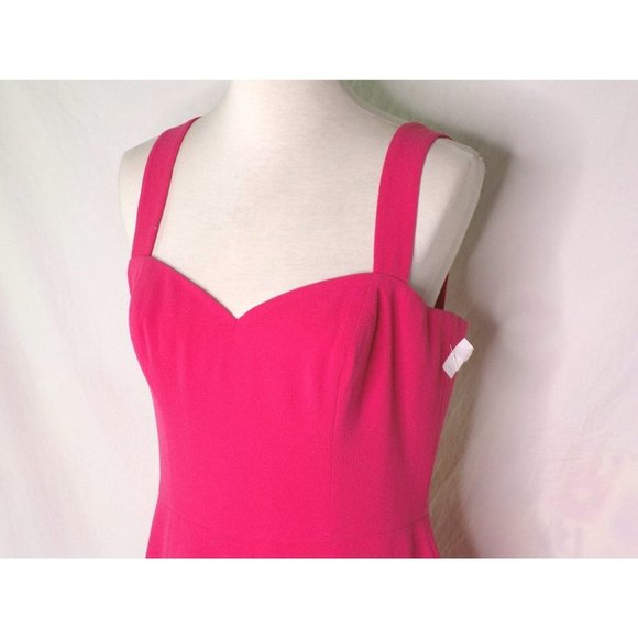 DRESS THE POPULATION Nicole Cocktail Dress Fuchsia Pink Large 8-10 NEW - Picture 5 of 7